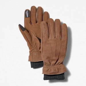 Timberland Knit-cuff Leather Handschuhe Herren Braun | NZVP23951