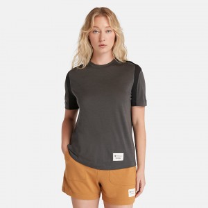Timberland® x Icebreaker® Merino ZoneKnit™ Tee T-shirts Damen Dunkelgrau | UBDI67093