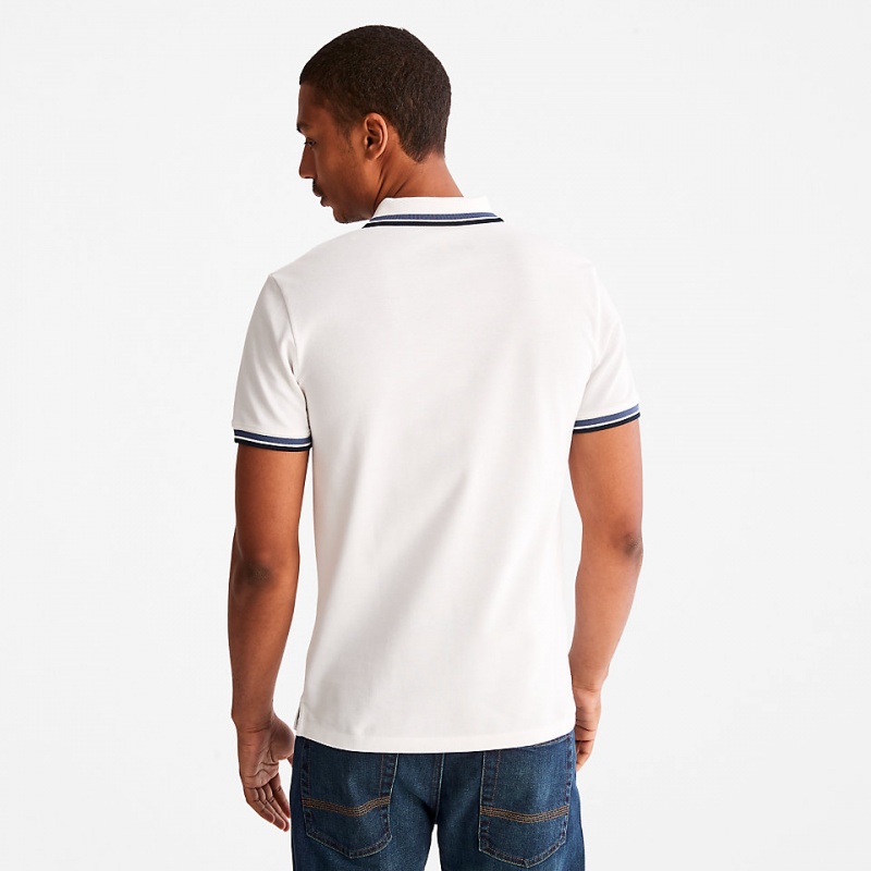 Timberland Millers River Tipped Polo Shirts Herren Weiß | ANTB24189