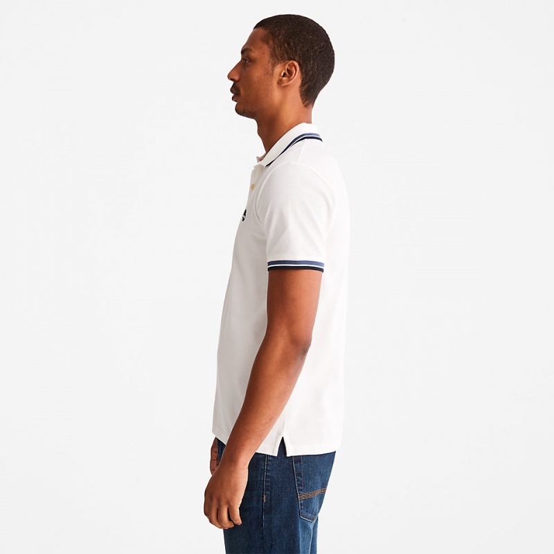 Timberland Millers River Tipped Polo Shirts Herren Weiß | ANTB24189