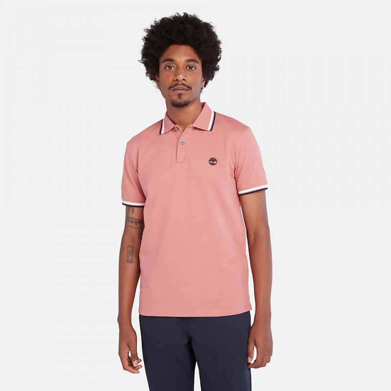Timberland Millers River Tipped Polo Shirts Herren Rosa | POIQ96247